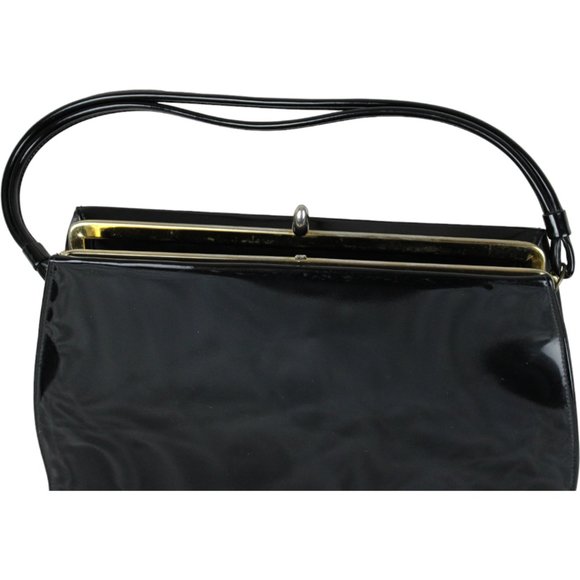 Vintage Theodor California Top Handle Bag Metal Frame Purse Faux Leather PU74 - Picture 5 of 8